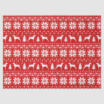 Weimaraner Silhouettes Christmas Pattern Red Tissue Paper<br><div class="desc">Festive Red and White Christmas Sweater Style Pattern with Weim Silhouettes</div>