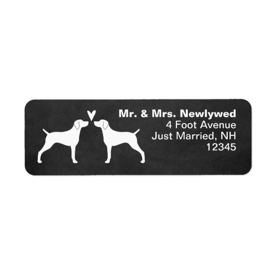 Weimaraner Silhouettes Love Return Address Return Address Label
