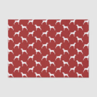 Weimaraner Silhouettes Pattern Red