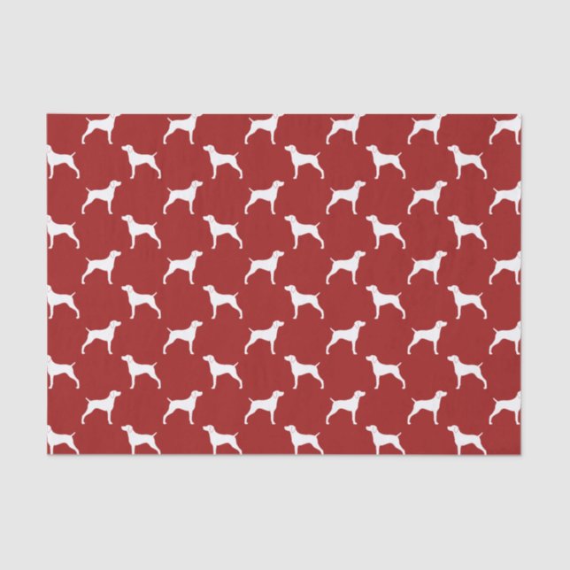 Weimaraner Silhouettes Pattern Red Tissue Paper (Front)