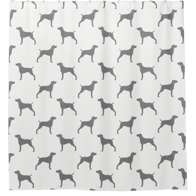 Weimaraner Silhouettes Pattern Shower Curtain (Front)
