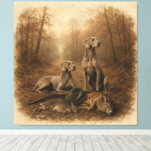 Weimaraner – Silver Ghost Hunter  Canvas Print