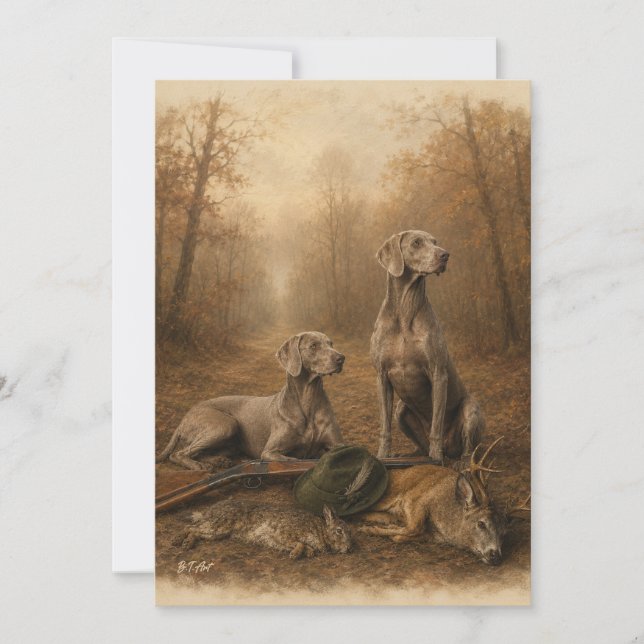 Weimaraner – Silver Ghost Hunter  Invitation (Front)