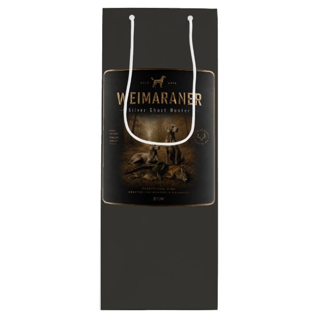 Weimaraner – Silver Ghost Hunter  Wine Gift Bag (Front)
