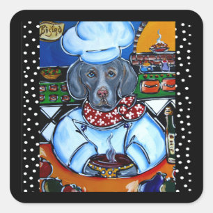 WEIMARANER SQUARE STICKER