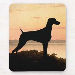 Weimaraner Sunset Mouse Mat