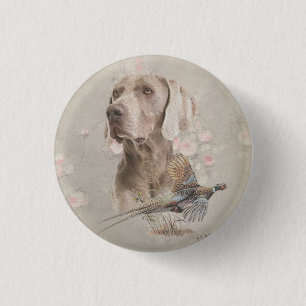 Weimaraner Tapestry Poster Acrylic Print 3 Cm Round Badge