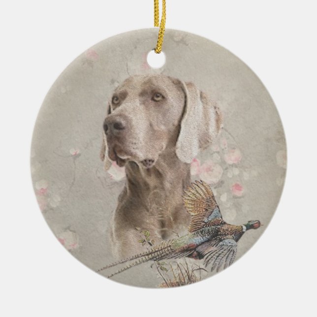 Weimaraner Tapestry Poster Acrylic Print Button Ke Ceramic Tree Decoration (Front)