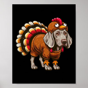 Weimaraner Thanksgiving Costume Dog Weimaraner Men Poster