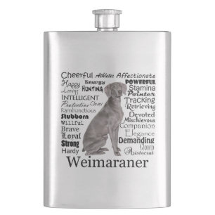 Weimaraner Traits Flask