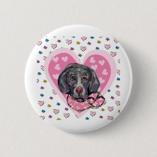 Weimaraner Valentine 6 Cm Round Badge