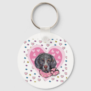 Weimaraner Valentine Key Ring