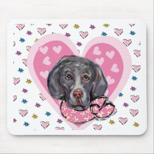 Weimaraner Valentine Mouse Mat
