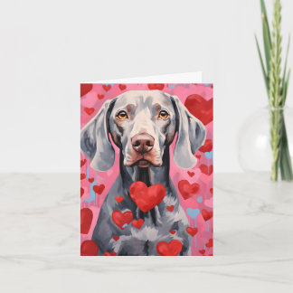 Weimaraner Valentines day Card