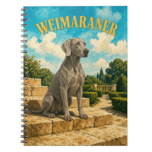 Weimaraner, Vintage Watercolor Dog Art Notebook