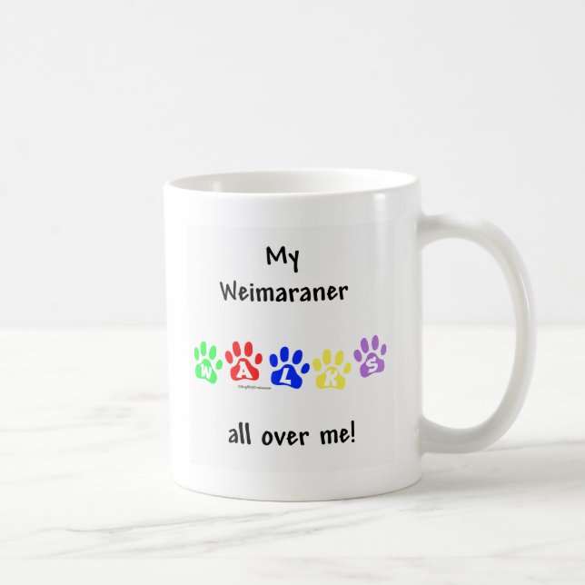 Weimaraner Walks Coffee Mug (Right)