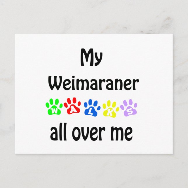 Weimaraner Walks Design Postcard (Front)