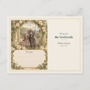 Weimaraner Wedding Guest Book Wishes Postcard