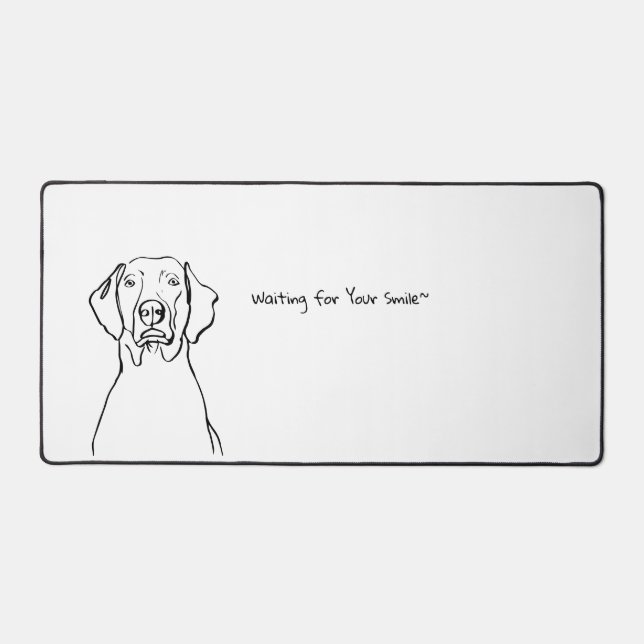 Weimaraner Whispers: Customisable Space Desk Mat (Front)