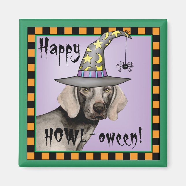 Weimaraner Witch Magnet (Front)