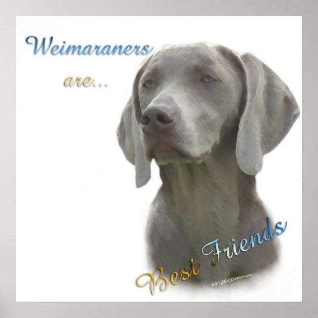 Weimaraners are Best Friends Poster (Front)