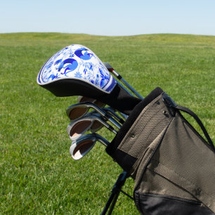 Weimaraners, Rabbits and Birds Otomi Blue & White Golf Head Cover
