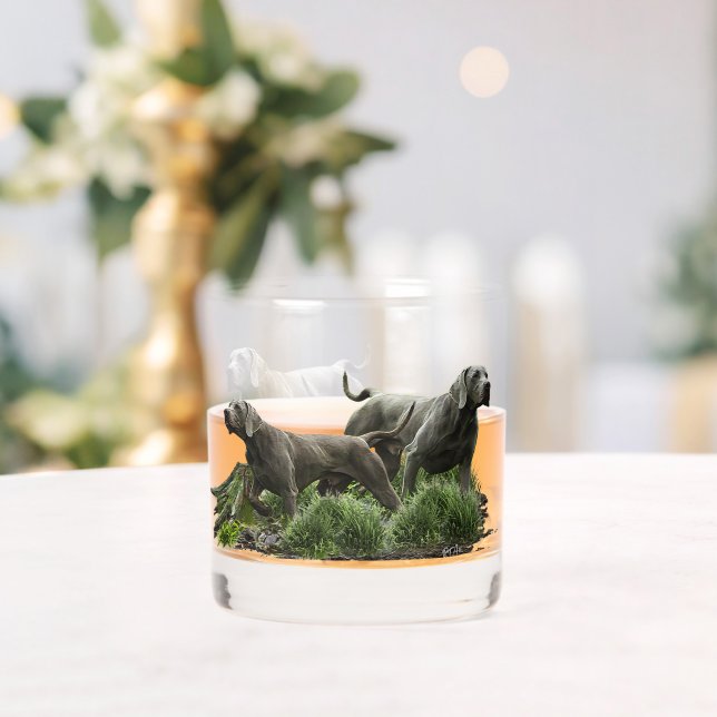 Weimaraners Whiskey Glass (Insitu (Wedding))