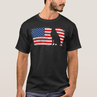 Weimeraner Labrador Patriotic American Flag Vintag T-Shirt