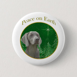 Weimeraner Peace on Earth - Button