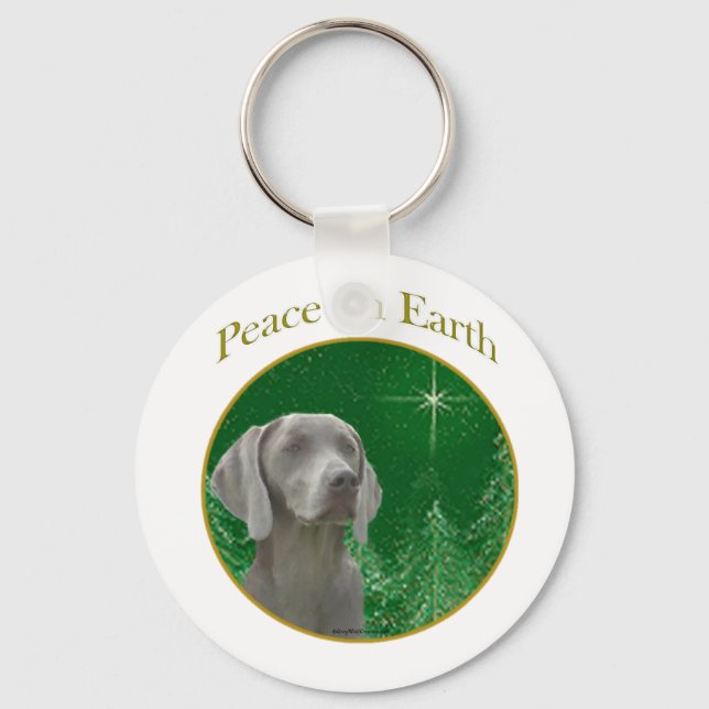 Weimeraner Peace on Earth Keychain (Front)