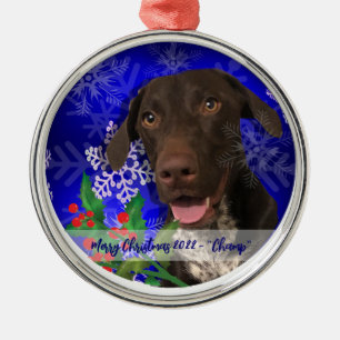 Weimeriener Dog Metal Christmas Ornament