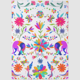 Weims, Rabbits, & Birds Otomi styled pattern Tissue Paper