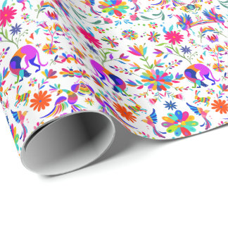 Weims, Rabbits, & Birds Otomi styled pattern Wrapping Paper