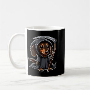 Weiner Dog Halloween Dachshund Grim Reaper Coffee Mug