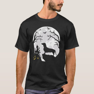 Weiner Dog in The Moon Dachshund Halloween Costume T-Shirt