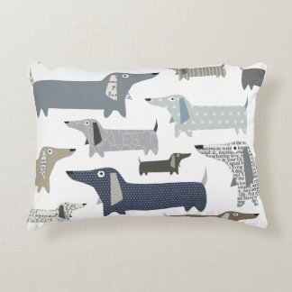 Weiner Dog Pattern Pillow