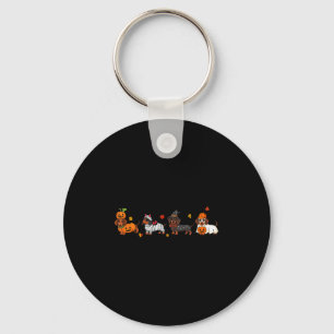 Weiner Dog Witch Happy Halloweenie Cute Halloween Key Ring