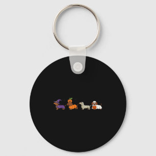 Weiner Dog Witch Happy Halloweenie Cute Halloween  Key Ring
