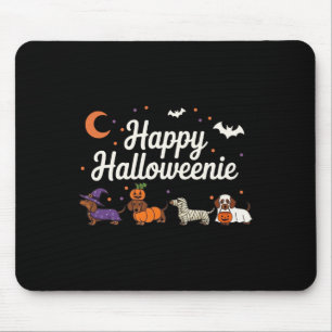 Weiner Dog Witch Happy Halloweenie Cute Halloween Mouse Mat