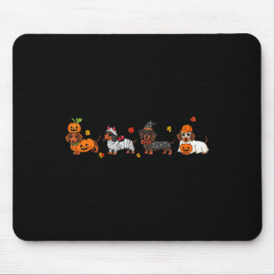 Weiner Dog Witch Happy Halloweenie Cute Halloween Mouse Mat
