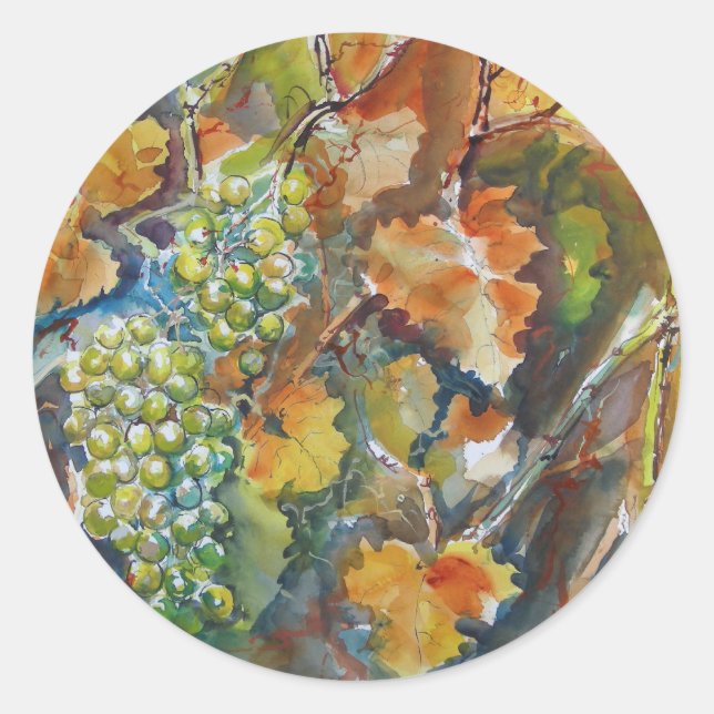 Weinreben Classic Round Sticker (Front)
