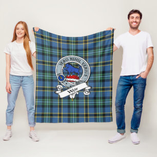 Weir Ancient Clan Badge Tartan Plaid Fleece Blanket
