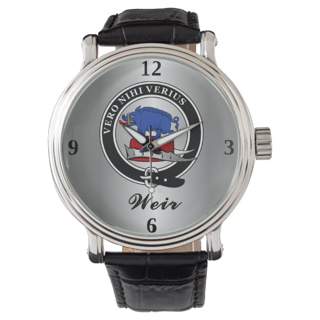 Weir Clan Badge Personalised Watch (Front)