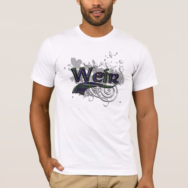 Weir Tartan Grunge T-Shirt (Front)