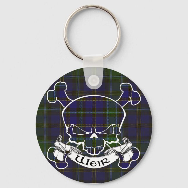 Weir Tartan Skull Key Ring (Front)