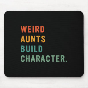 Weird Aunts Build Character Retro Funny Auntie Mot Mouse Mat