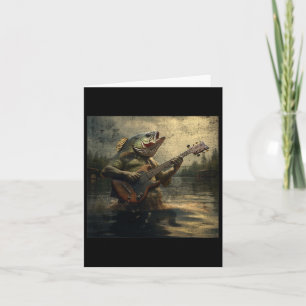 Weird B Fish Playing B Guitar Funny Cursed Meme  Card