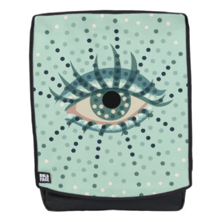 Weird Blue Eye With Dots Abstract Psychedelic Art Backpack