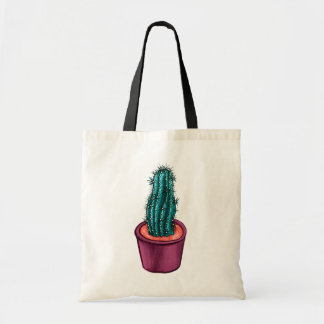 Weird Cactus Trippy Potted Succulent Plant Tote Bag