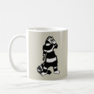 Weird Cat Skull Mask Whimsical Gothic Coffee Mug